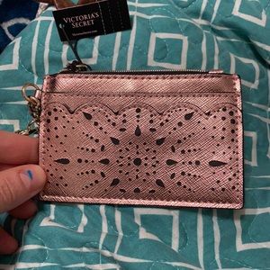 Card wallet with heart shaped key hook